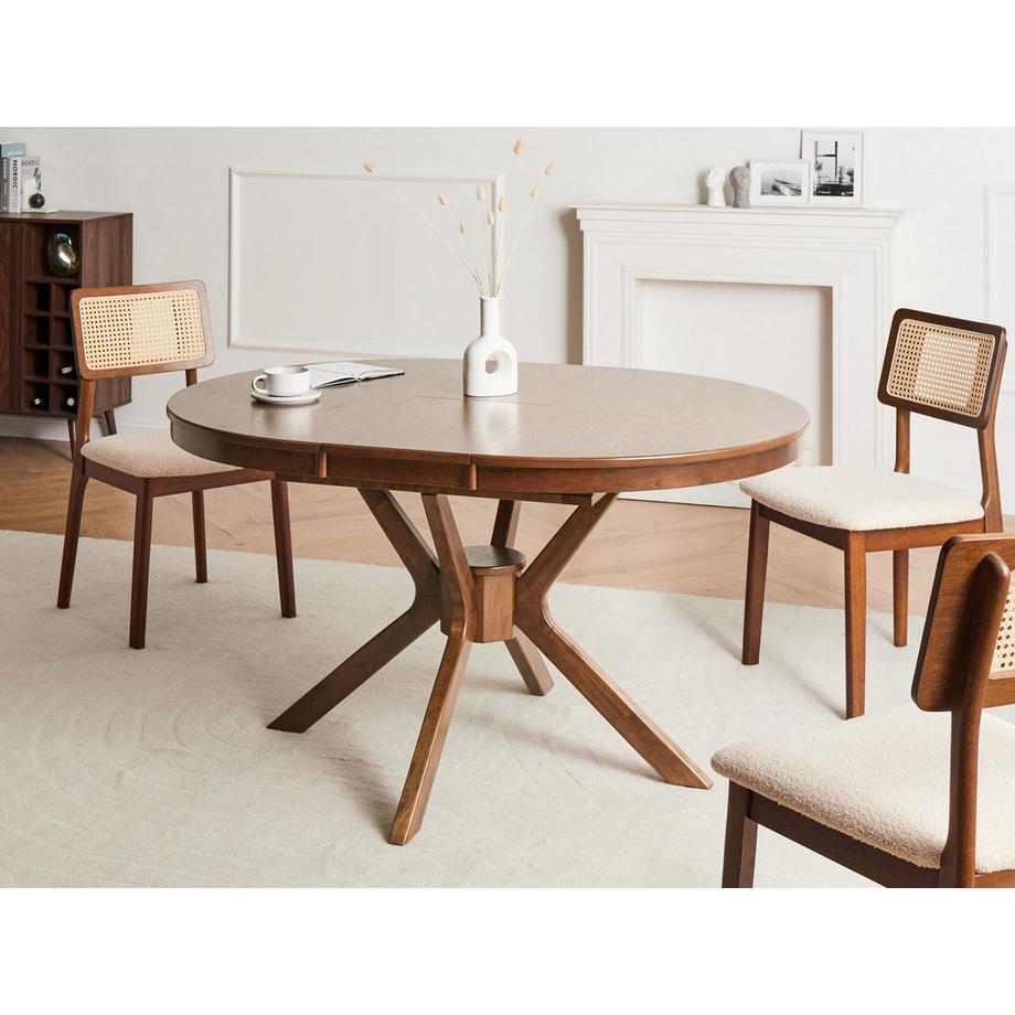 Beliani Table de salle à manger extensible en MDF Traditionnel TYMIS  