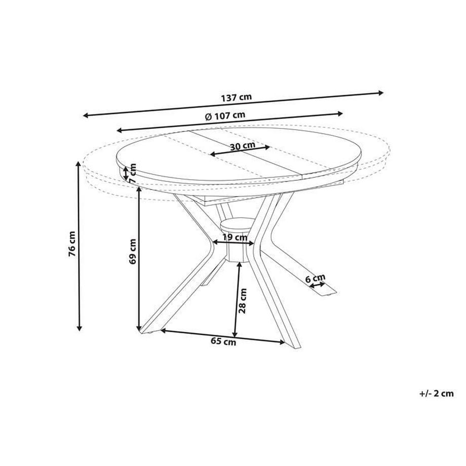 Beliani Table de salle à manger extensible en MDF Traditionnel TYMIS  