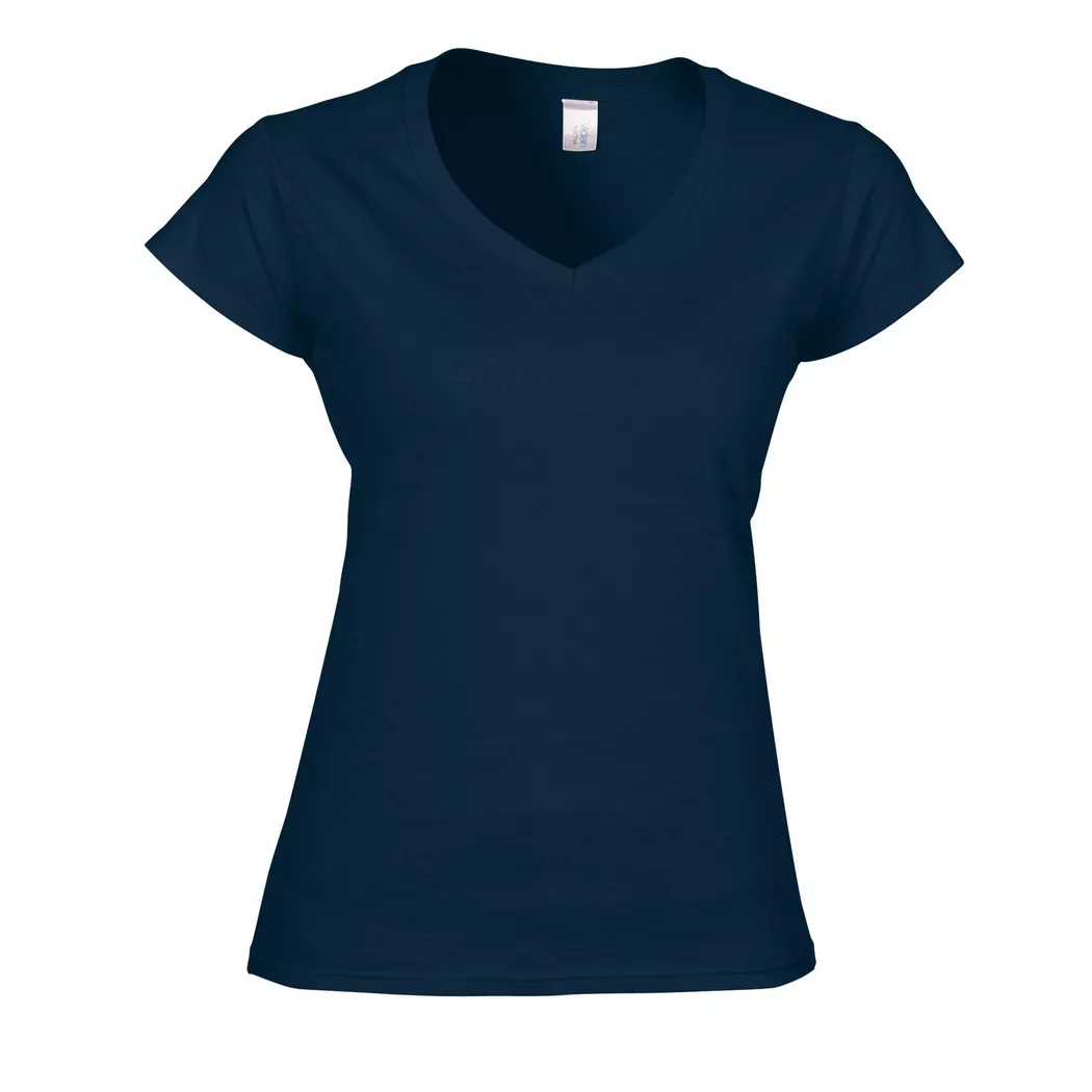 Gildan - Soft Style TShirt VAusschnitt, für Damen, Marine, Größe M