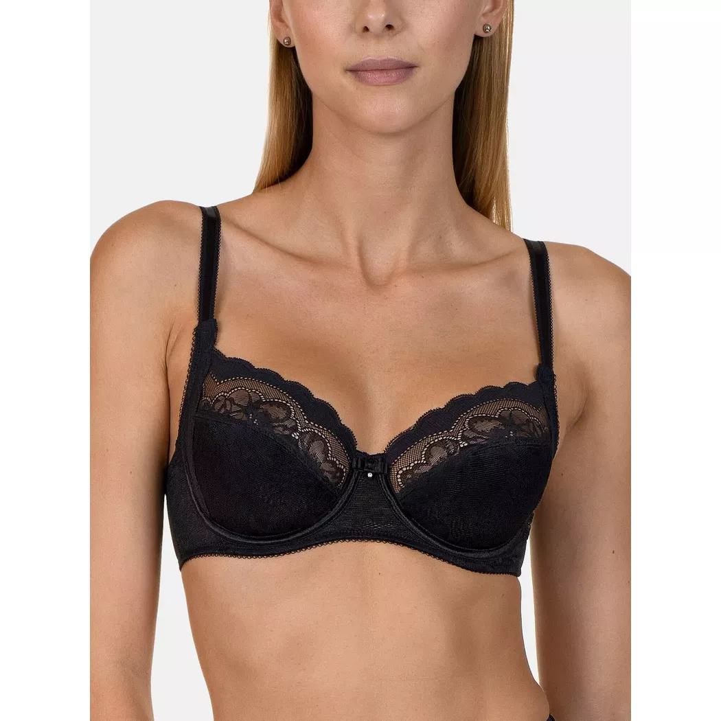 Lisca - Bügel-BH Evelyn, für Damen, Beton-Optik / Schwarz, Größe 80C