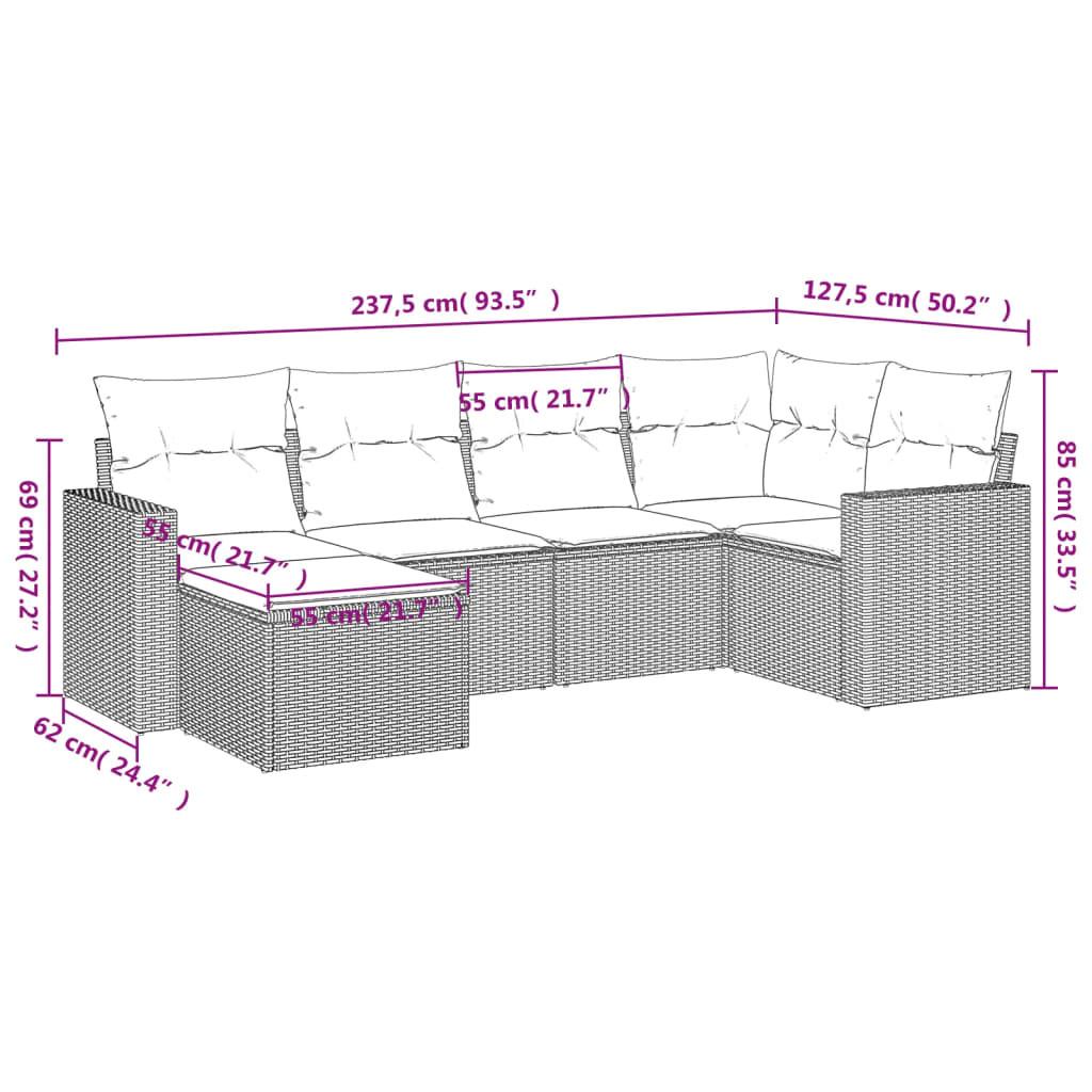 VidaXL Ensemble de canapés de jardin rotin synthétique  