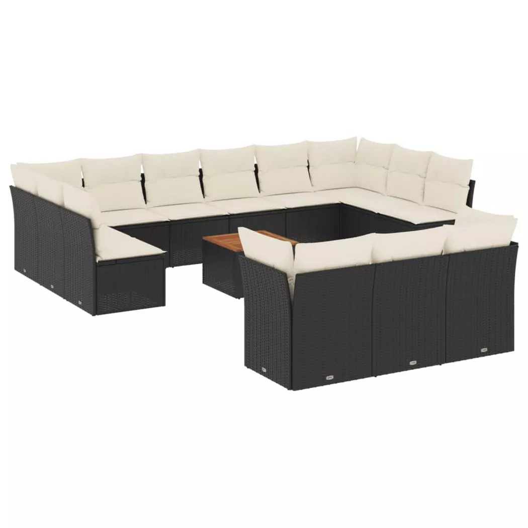 VidaXL - Garten sofagarnitur poly-rattan, One Size, Schwarz