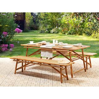 Beliani Ensemble de jardin en Bambou Boho TINDARI  