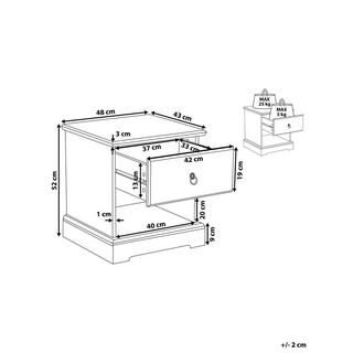 Beliani Comodino 1 cassetto en Fibra a media densità (MDF) Rustico GILBERT  