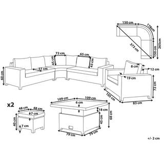 Beliani Set lounge pour jardin en Polyrotin Traditionnel TEGLIO  