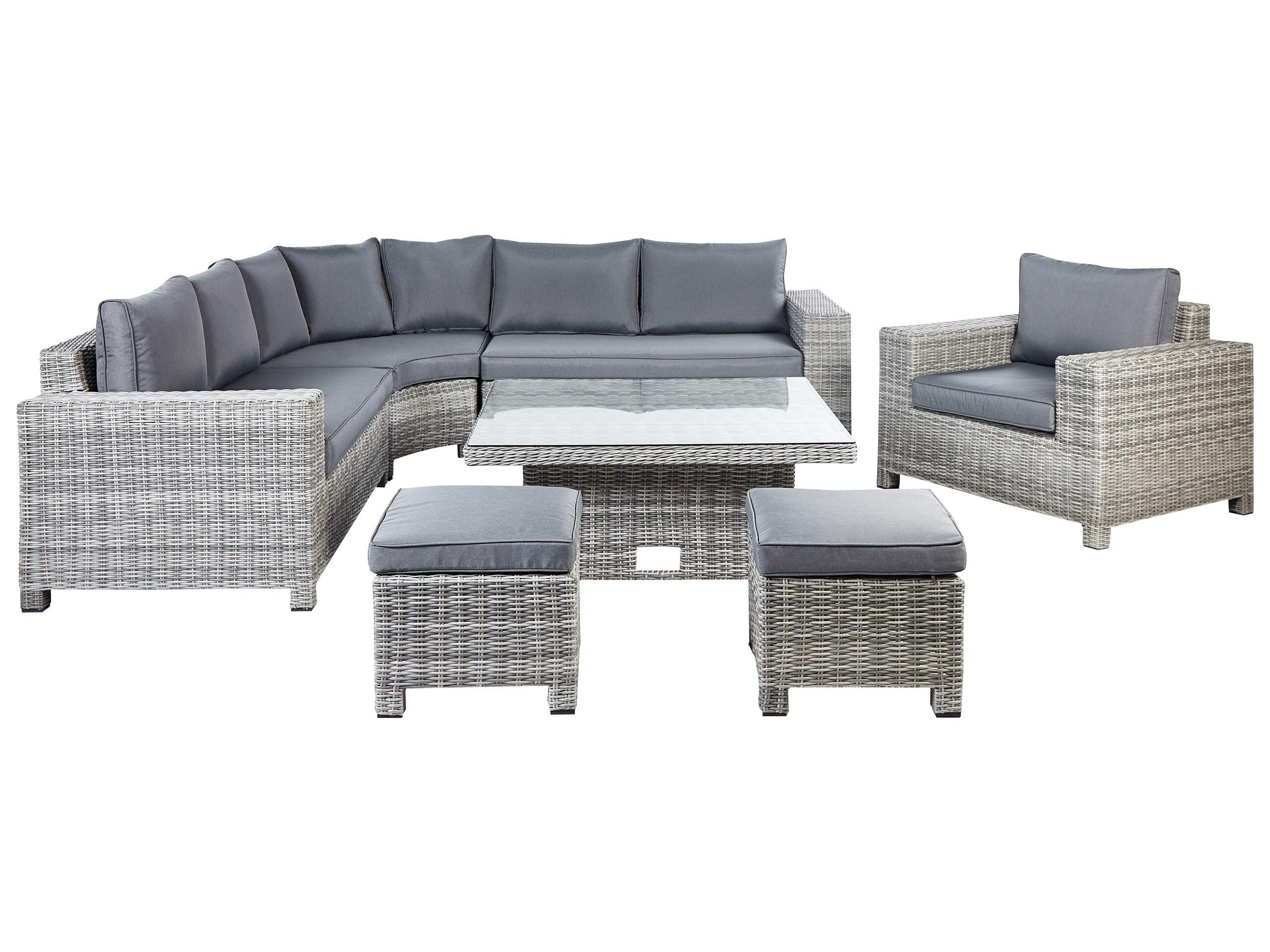 Beliani Set lounge pour jardin en Polyrotin Traditionnel TEGLIO  