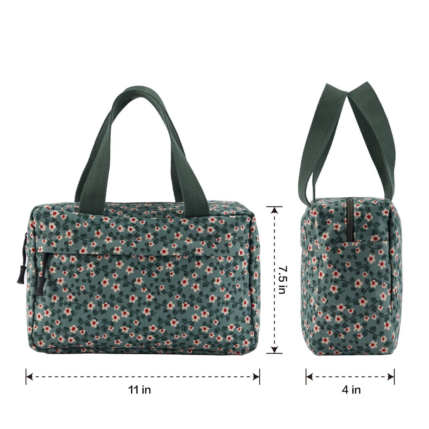 Only-bags.store Große geblümte Kosmetiktasche aus Cord  