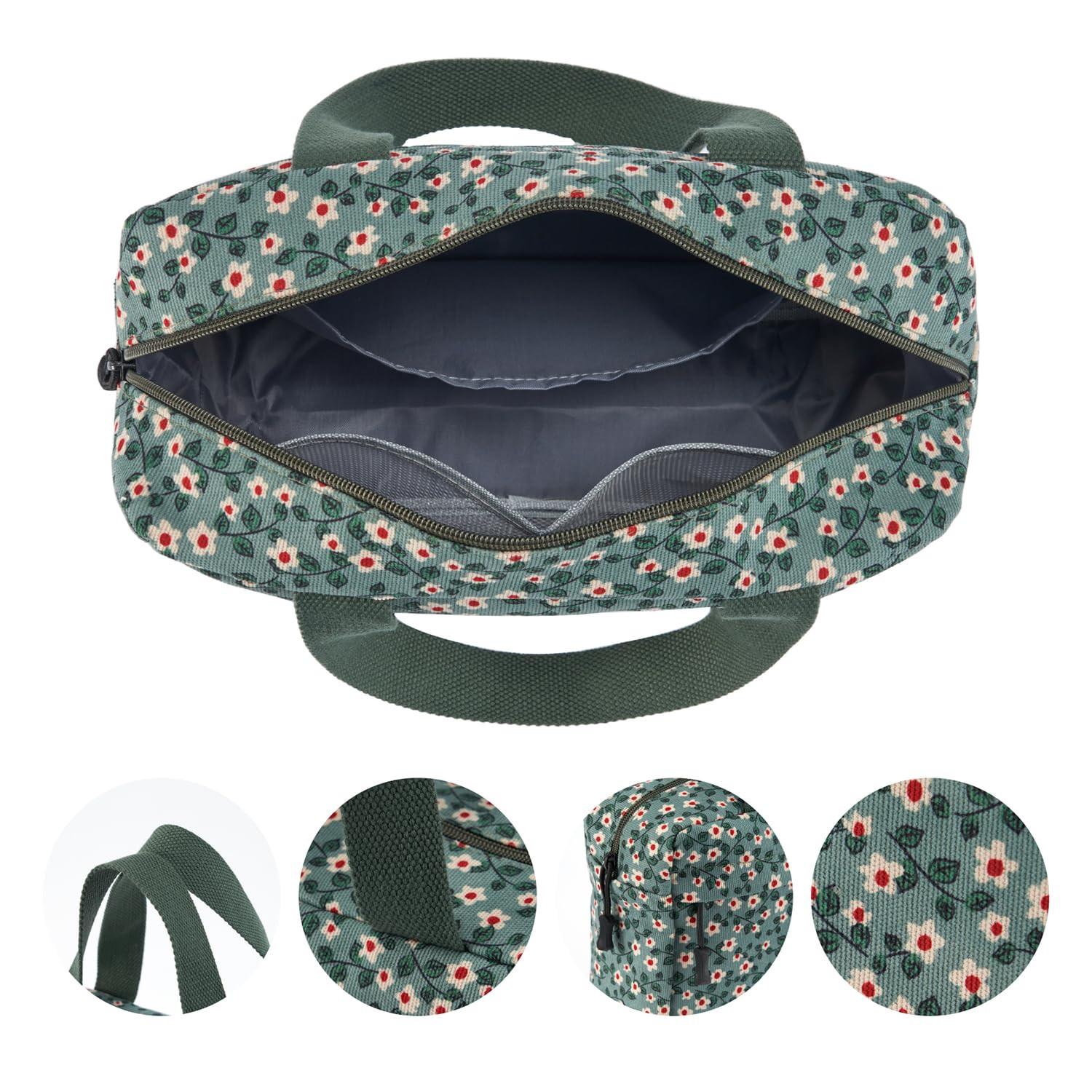 Only-bags.store Große geblümte Kosmetiktasche aus Cord  