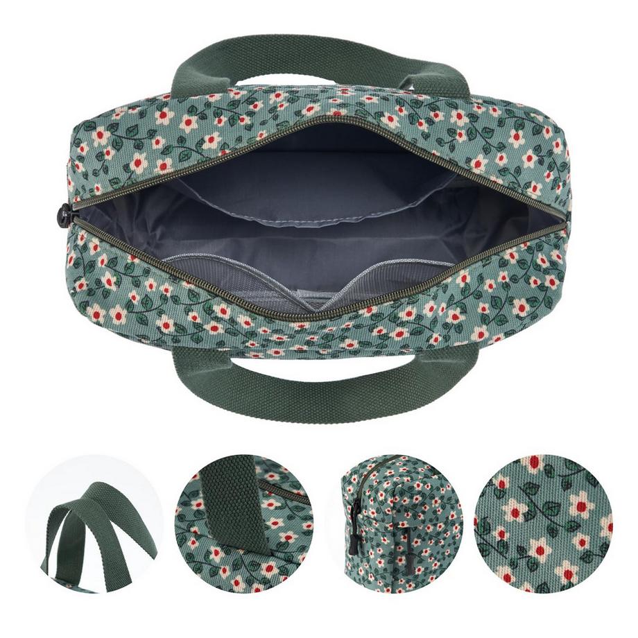 Only-bags.store Grande trousse de toilette fleurie en velours côtelé  