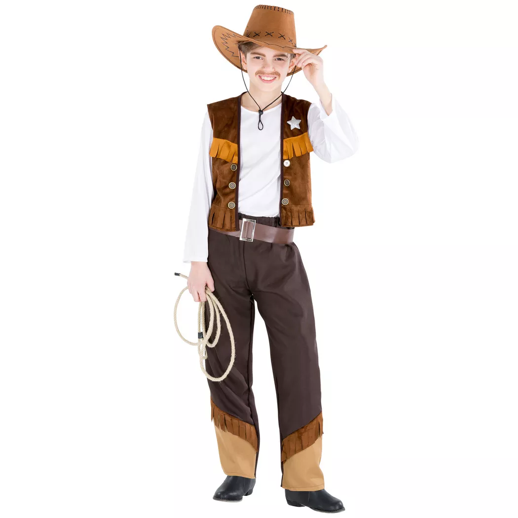 Tectake - Jungenkostüm Cowboy Luke, 140, Braun