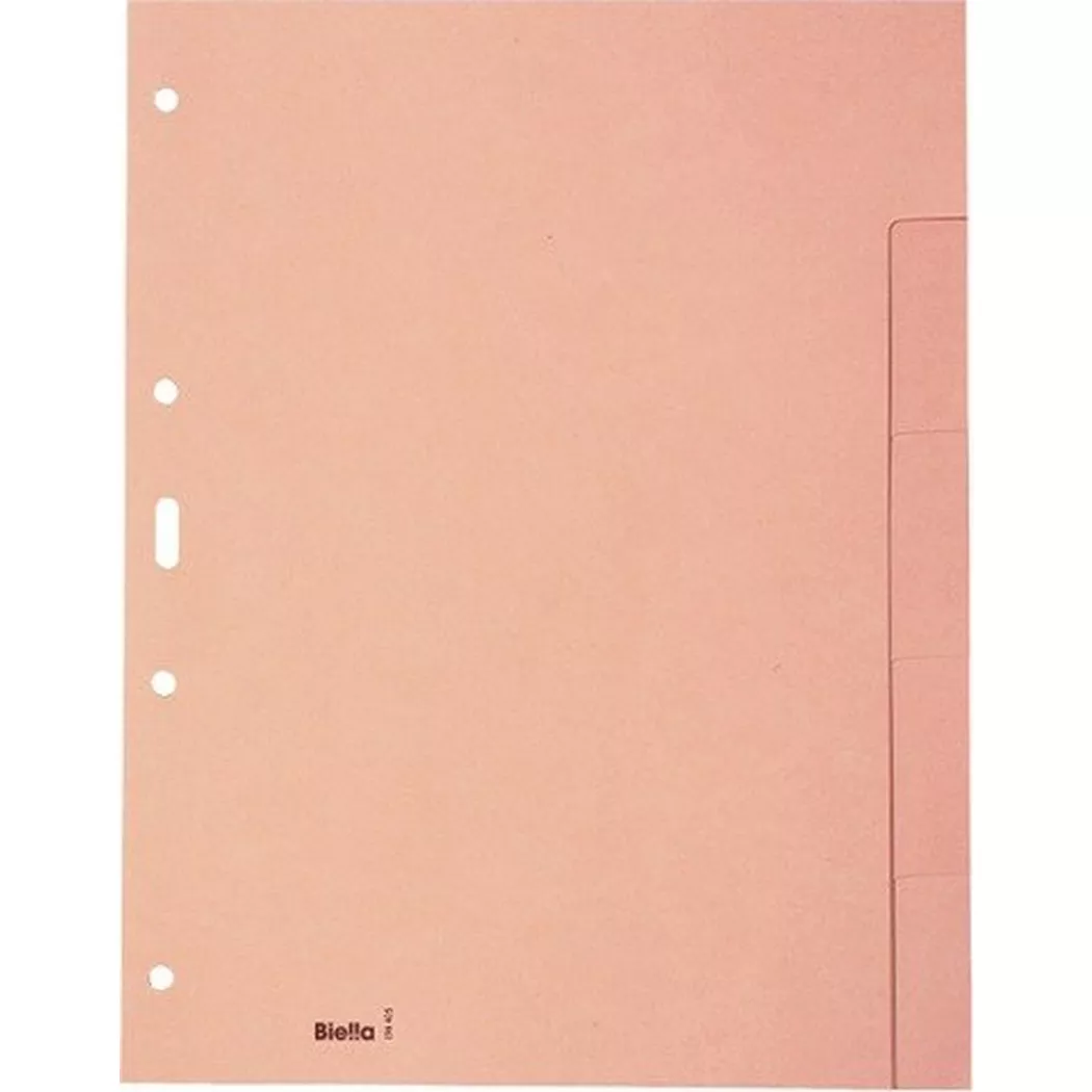 Biella -  Register Karton hellbraun A4 196405.00 5-teilig, blanko, 4 Loch, 21cm, Gelb