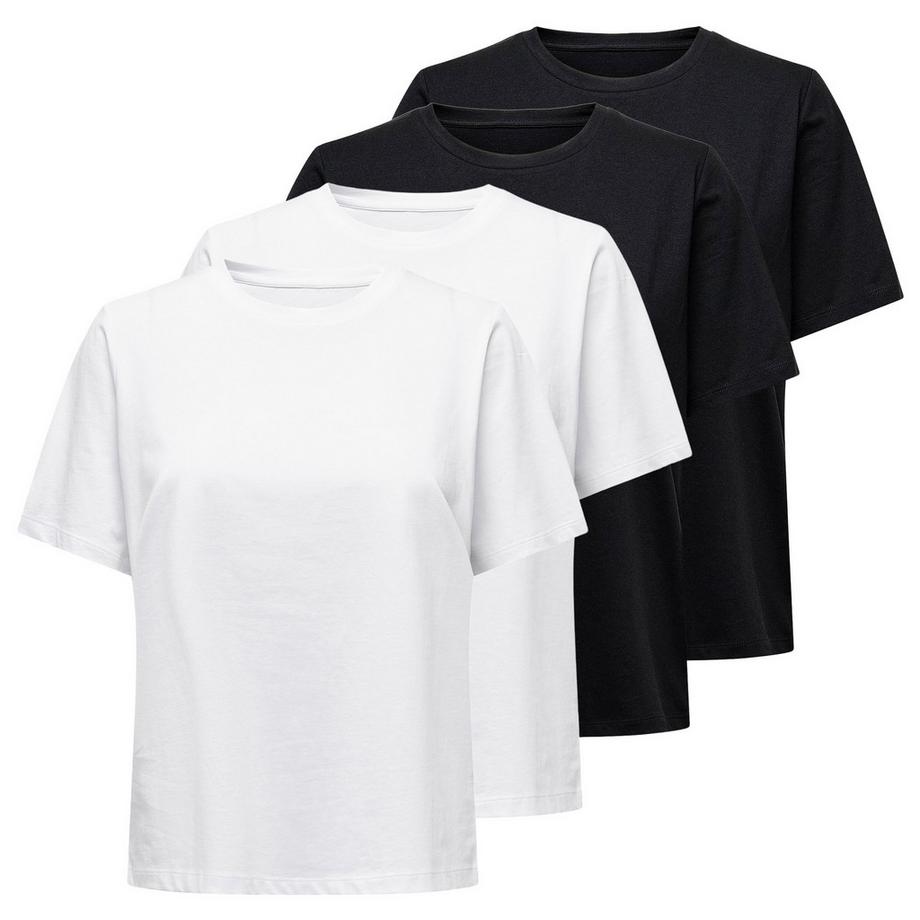 T-Shirt  4er Pack Bequem sitzend-ONLONLY TEE 4P