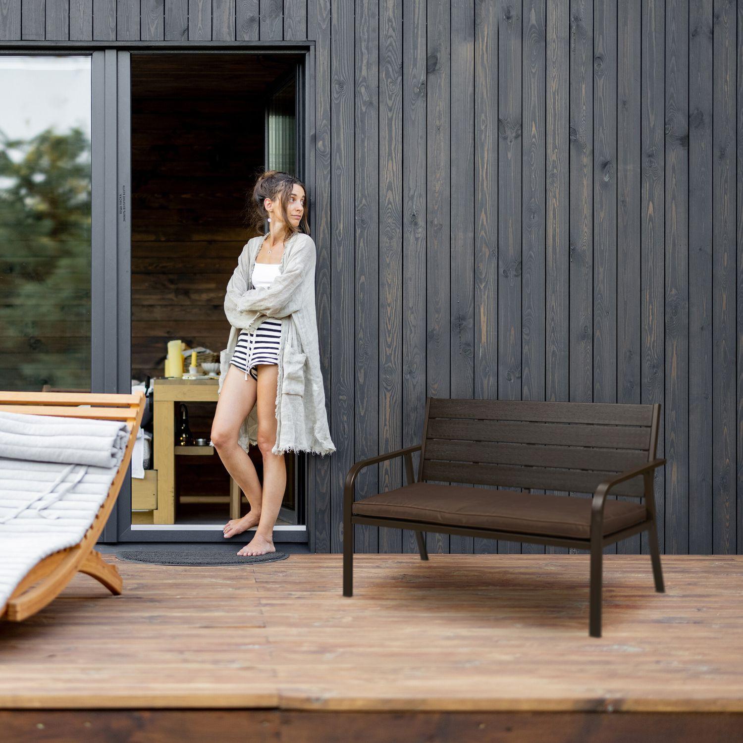 Northix Banc de jardin avec coussin d'assise  