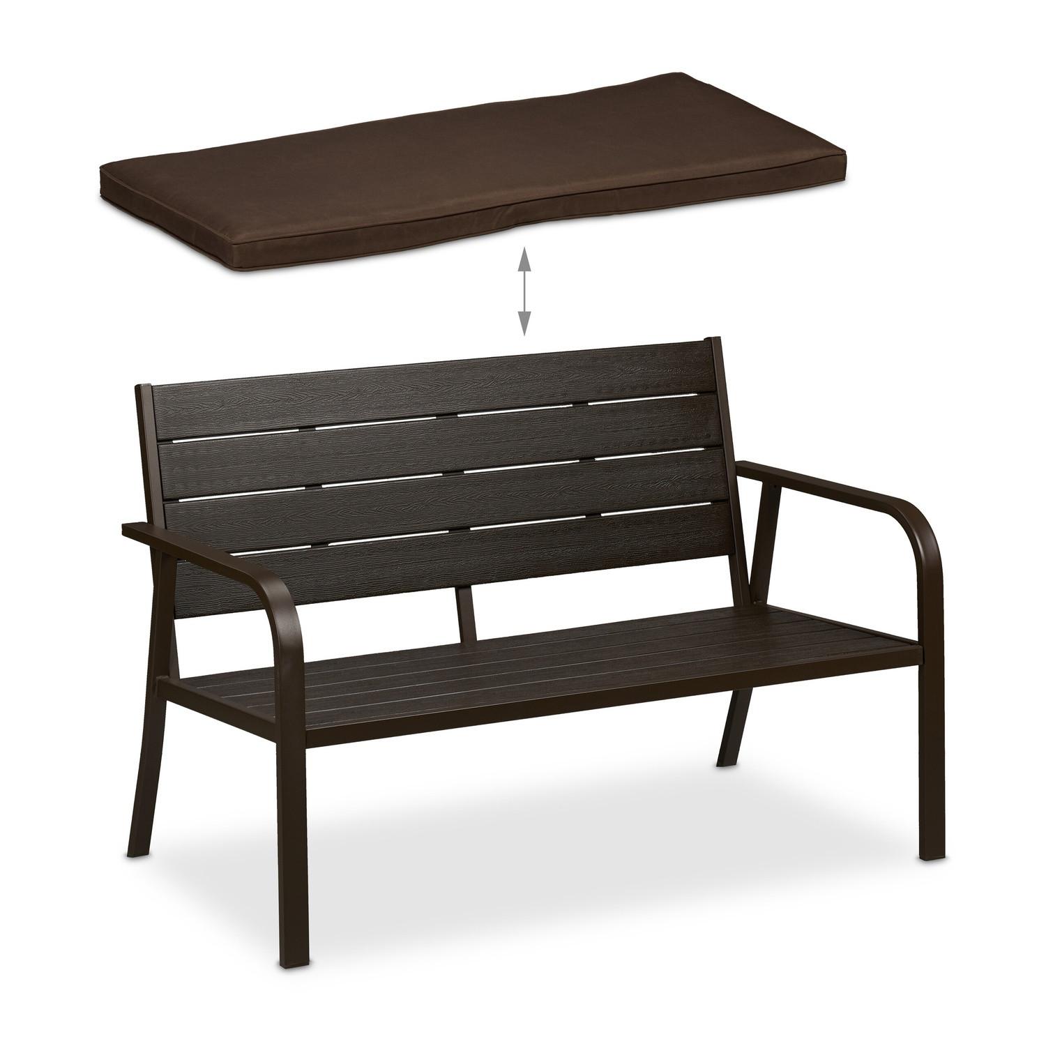 Northix Banc de jardin avec coussin d'assise  