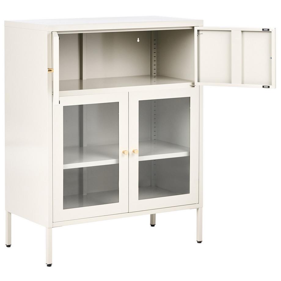 Beliani Vitrine mit Glastüren aus Eisen  ESHOLT  