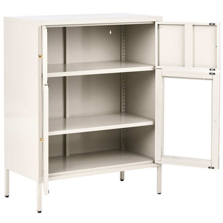 Beliani Vitrine mit Glastüren aus Eisen  ESHOLT  
