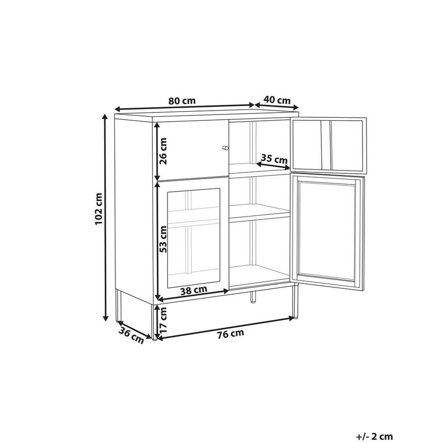 Beliani Vitrine mit Glastüren aus Eisen  ESHOLT  