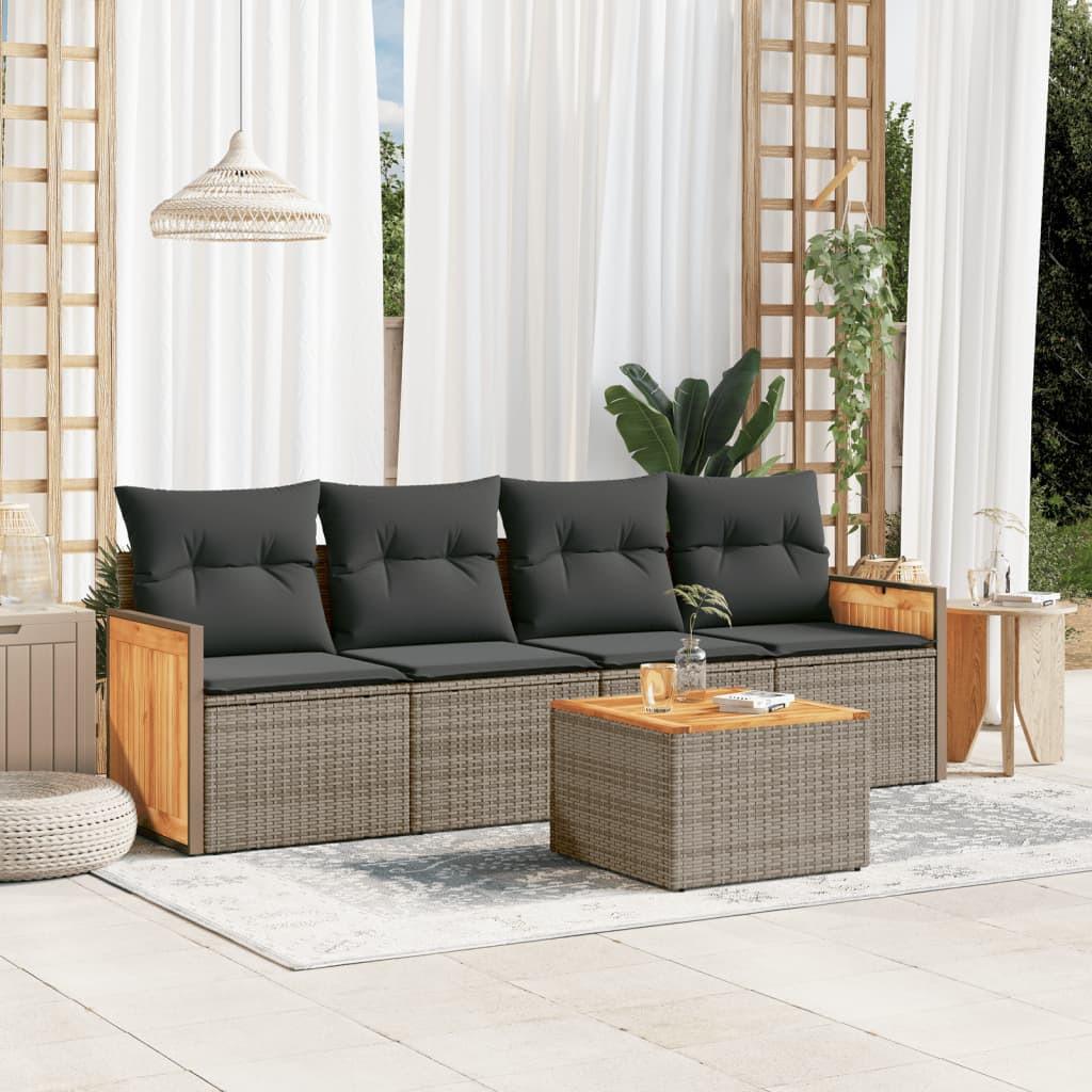 VidaXL set divano da giardino Polirattan  