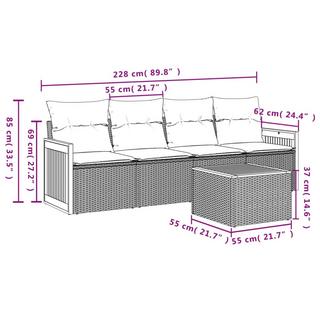 VidaXL set divano da giardino Polirattan  