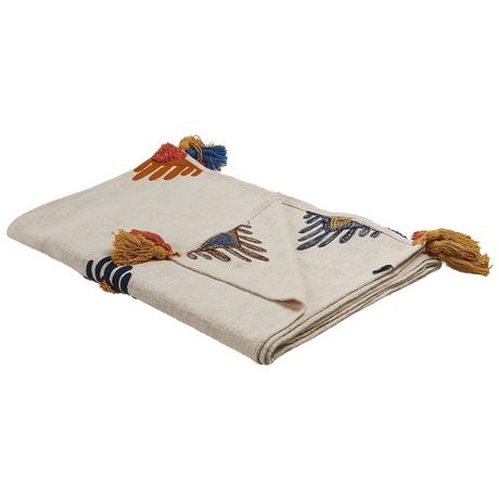 Beliani Boho Munger Baumwoll Kuscheldecke  