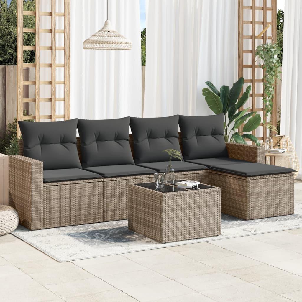 VidaXL set divano da giardino Polirattan  