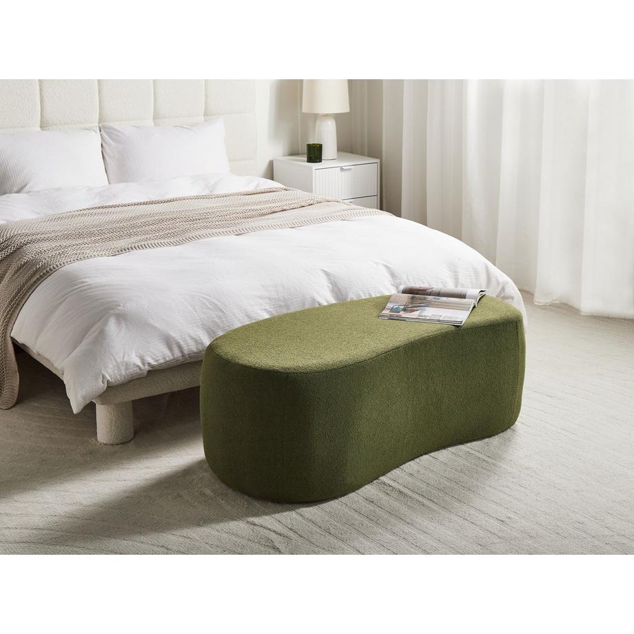 Beliani Pouf aus Bouclé Skandinavisch BAYARD  