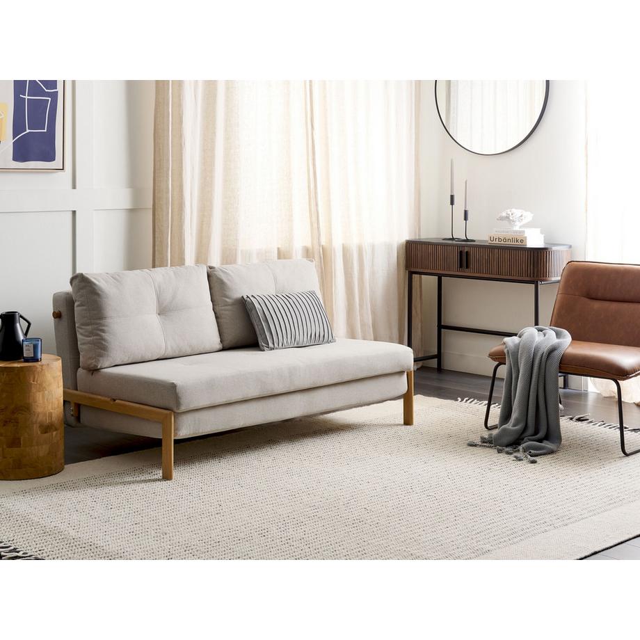 Beliani Canapé-lit en Tissu Scandinave EDLAND  