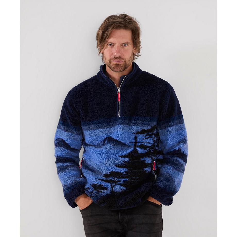 Joe Browns Felpa Collo Alto in Fleece con Stampa Paesaggio  