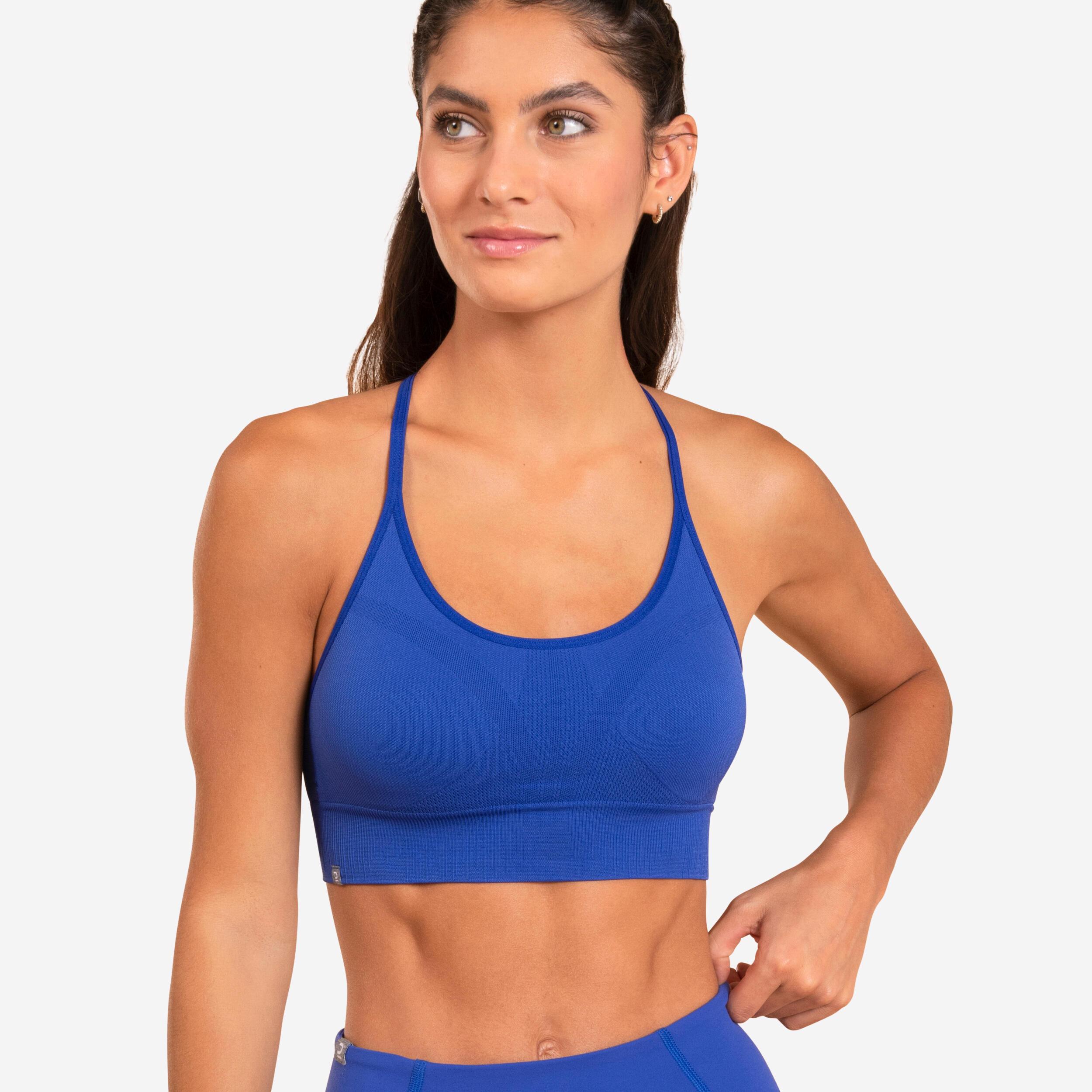 Image of Sport-bh - Seamless Damen Blau Bedruckt XL