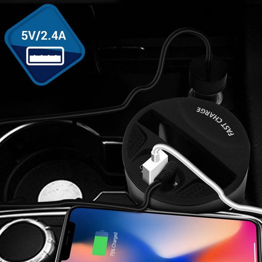 Avizar  QI-Zigarettenanzünder Ladegerät Schwarz 