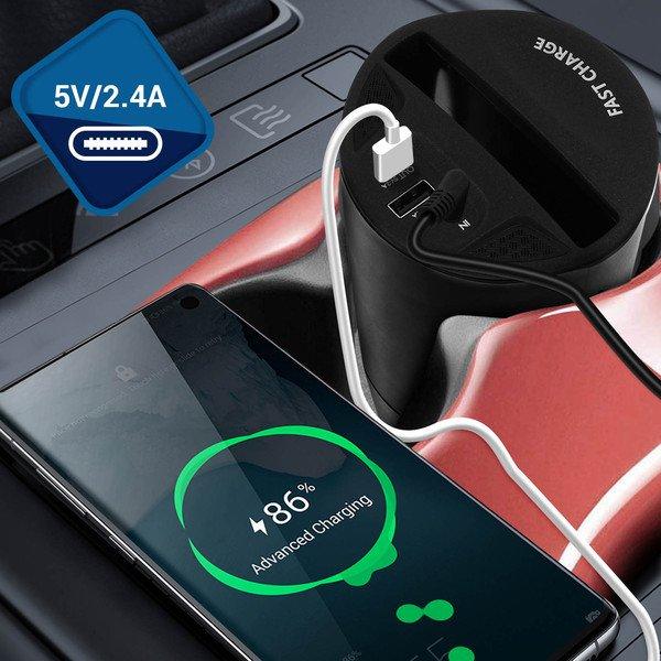 Avizar  QI-Zigarettenanzünder Ladegerät Schwarz 