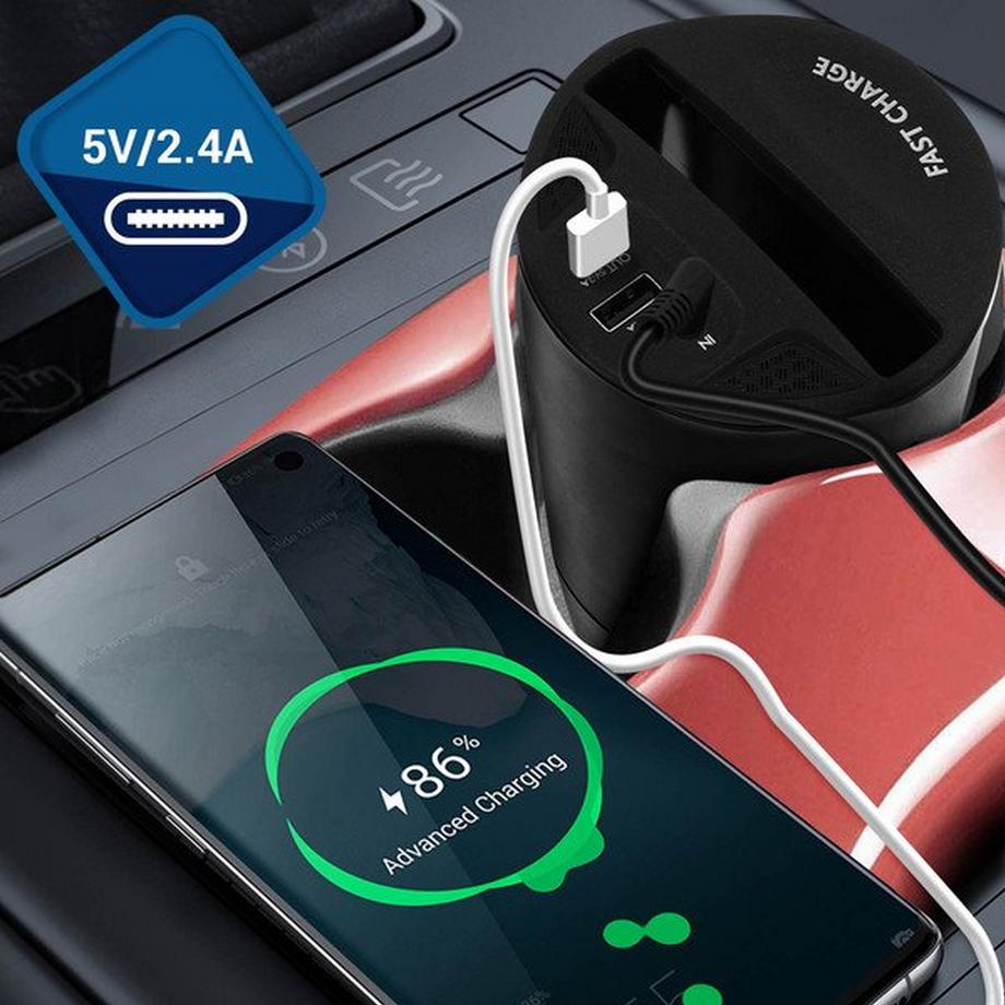 Avizar  QI-Zigarettenanzünder Ladegerät Schwarz 