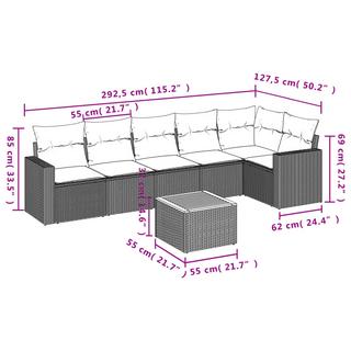 VidaXL Ensemble de canapés de jardin rotin synthétique  