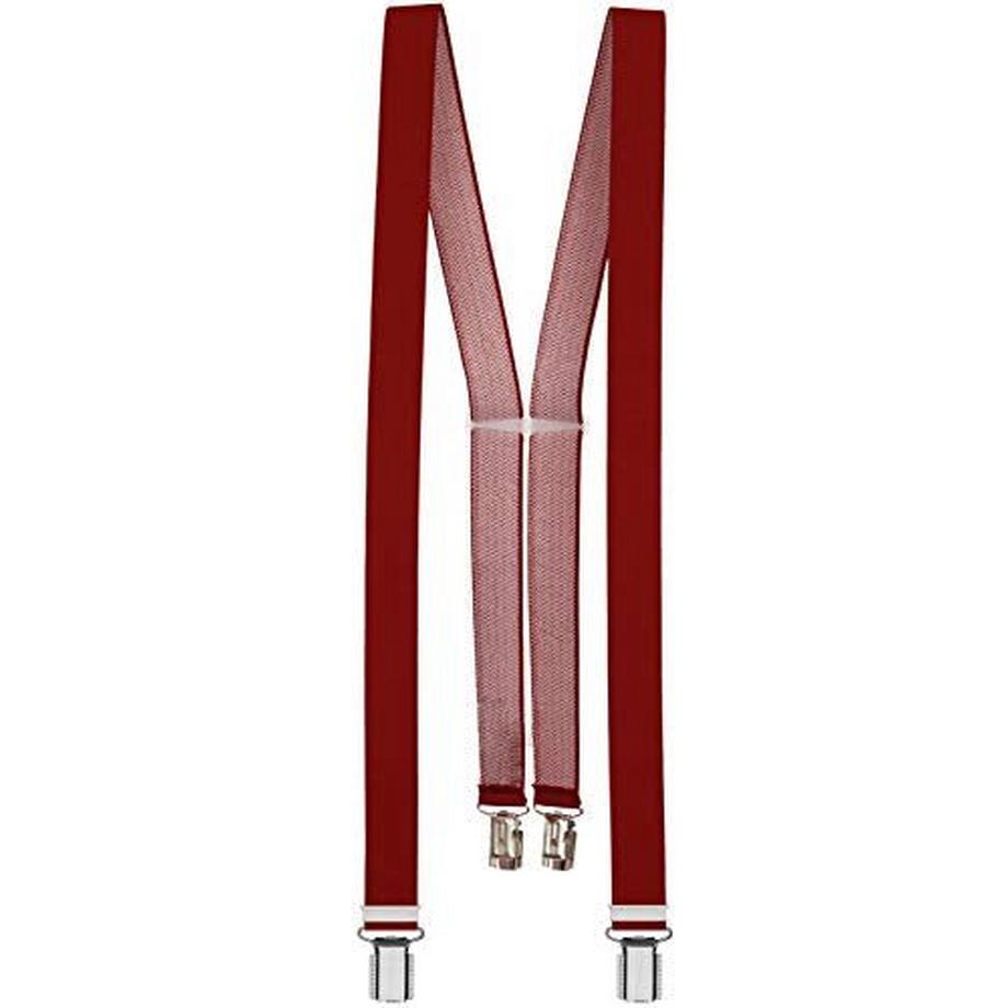 Bretelles de 25 mm de large avec 4 clips robustes (standard, bordeaux)