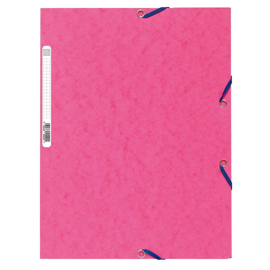 Exacompta Cartella 3 lembi con elastici cartoncino lustré 400g/mq - A4 - x 50  