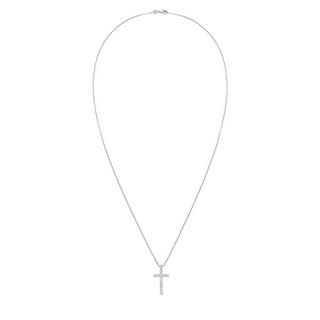 Kuzzoi  Collier Collier Long Homme Croix Cristaux Verre Argent 925 