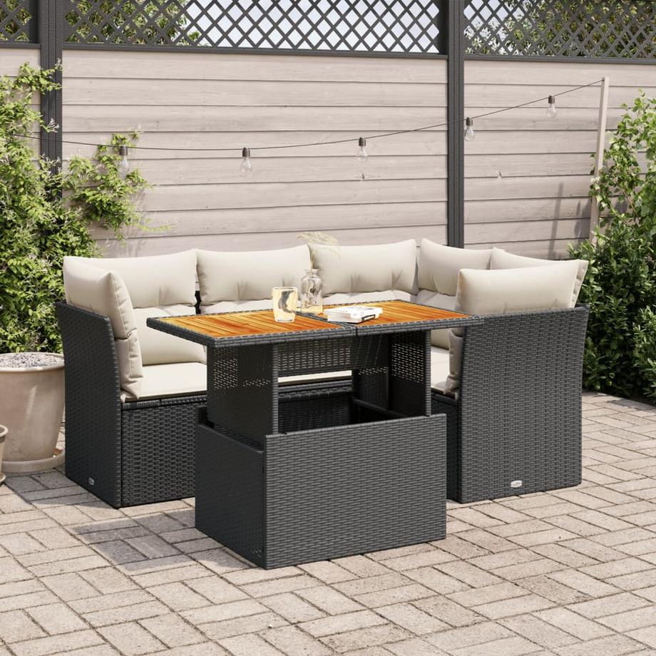 VidaXL set di divani da giardino Polirattan  
