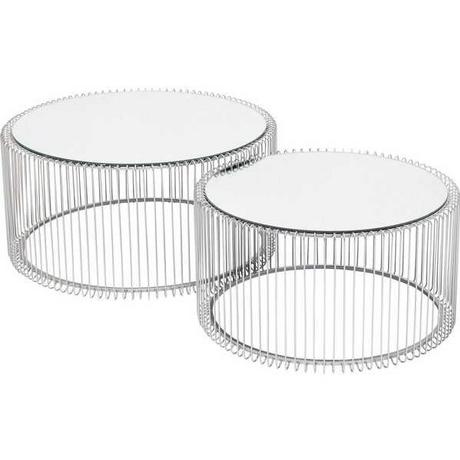 KARE Design Couchtisch Wire Silber (2/Set)  