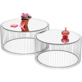 KARE Design Couchtisch Wire Silber (2/Set)  