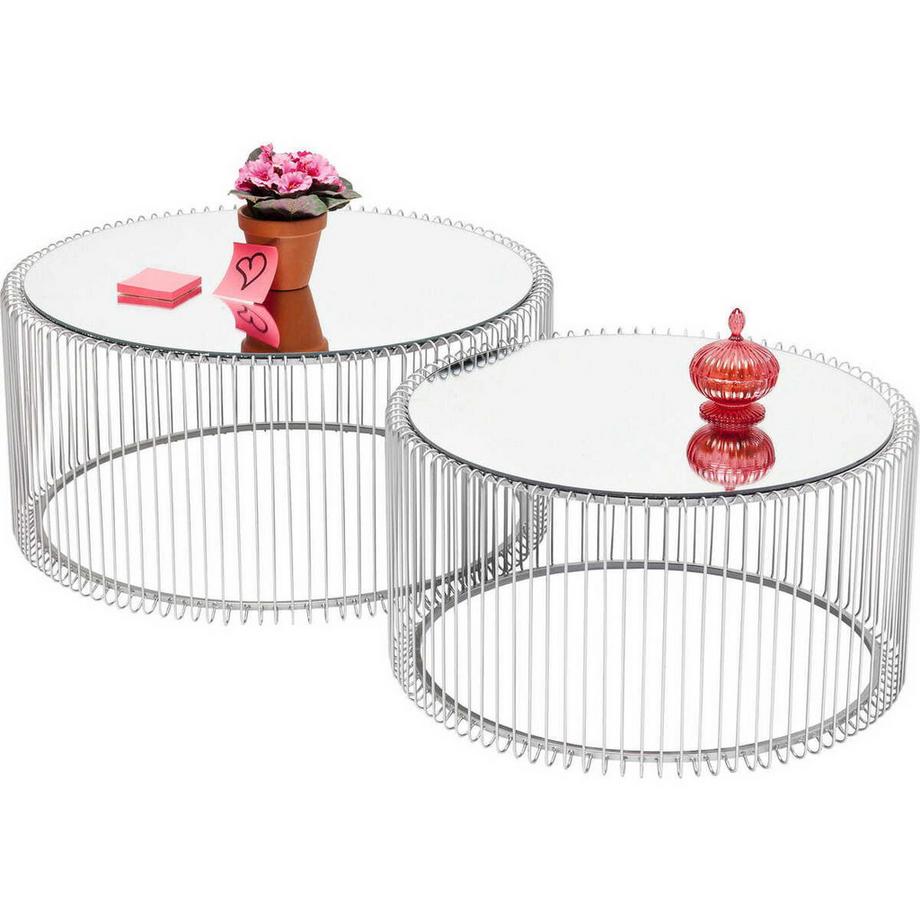 KARE Design Table basse Wire Argent (2/set)  