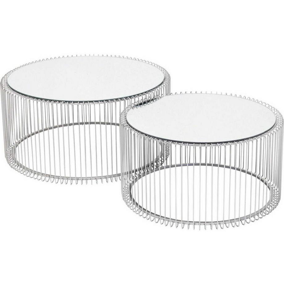 KARE Design Table basse Wire Argent (2/set)  