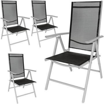 4 sedie da giardino in alluminio pieghevoli