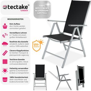 Tectake Lot de 4 chaises de jardin pliantes  