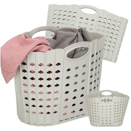 Northio Panier à linge organisateur de salle de bain pliable gris  