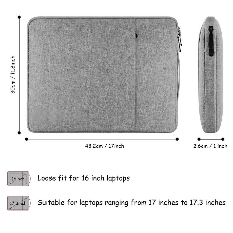 Only-bags.store Housse Ordinateur Portable avec Poignée Sacoche 2 Compartiments  
