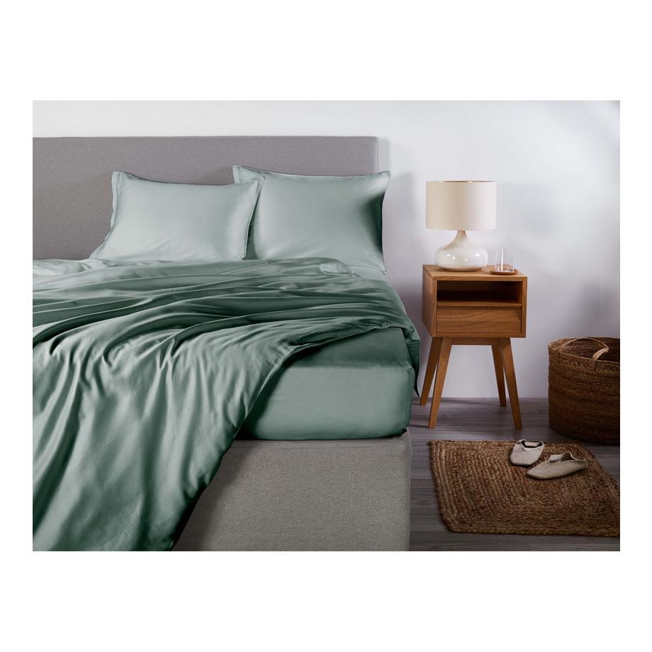 Living Home Ensemble de Linge de Lit Uni Satin 100  