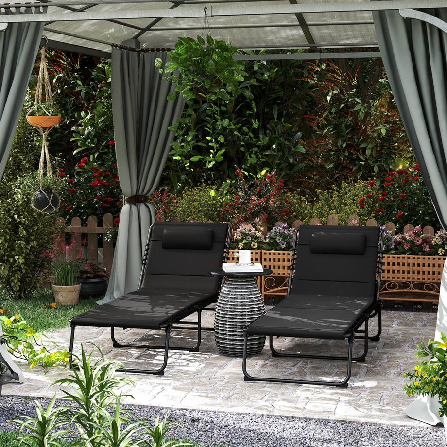 Outsunny ensemble de chaises longues de jardin  