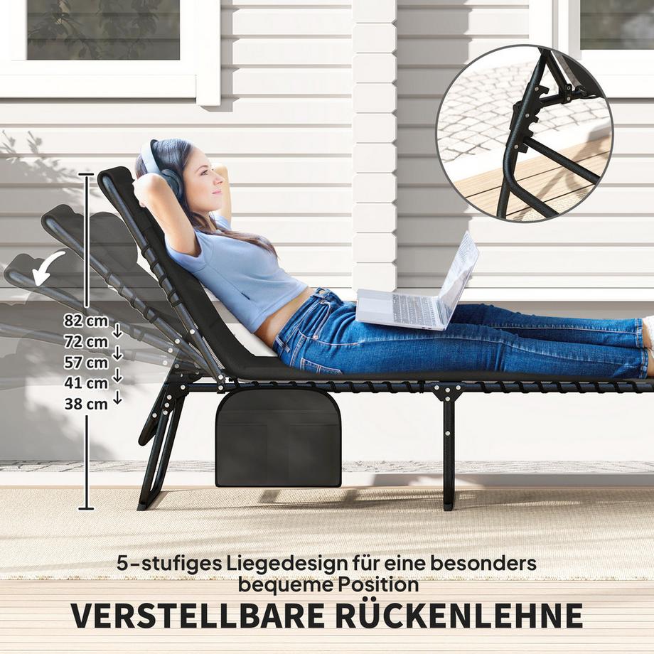 Outsunny ensemble de chaises longues de jardin  