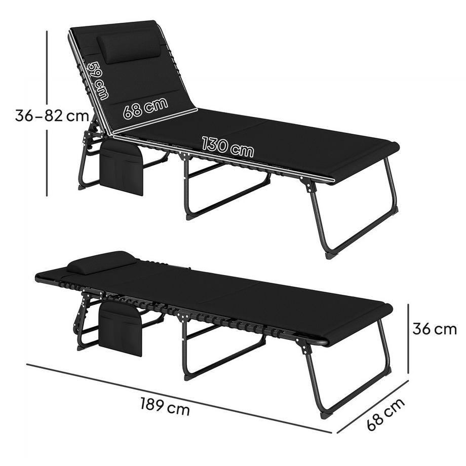 Outsunny ensemble de chaises longues de jardin  