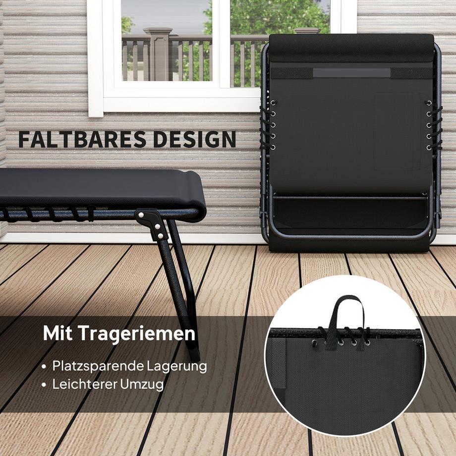 Outsunny ensemble de chaises longues de jardin  